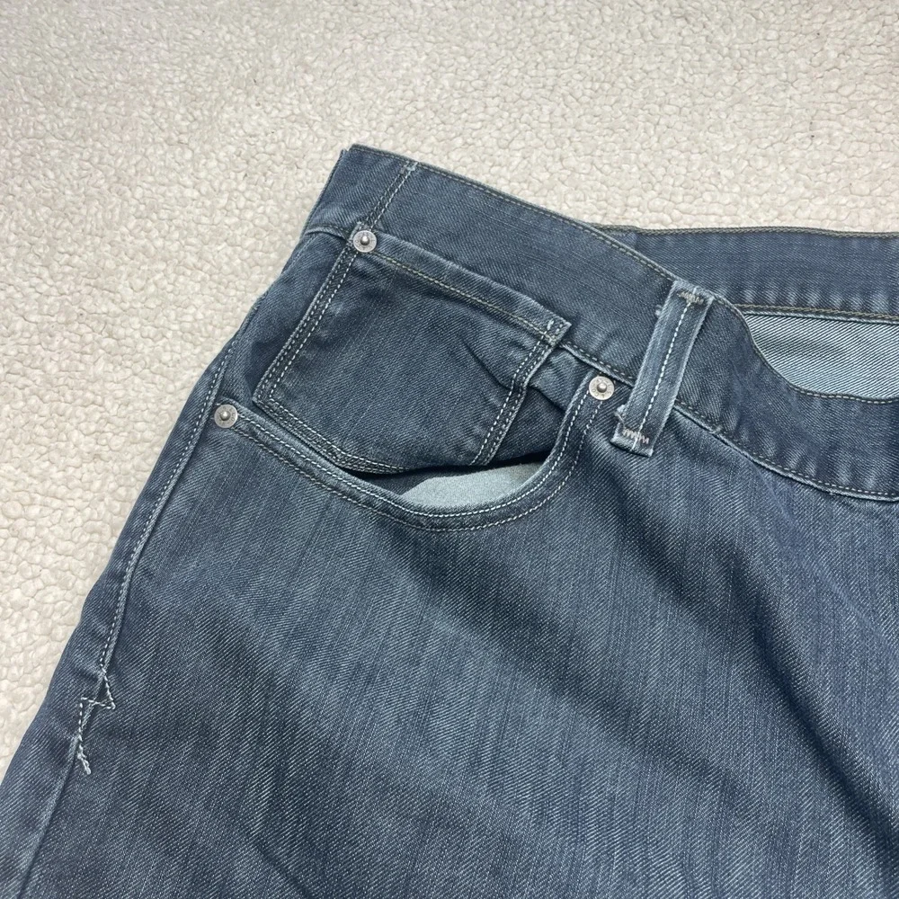 Levi Strauss Jeans Men 40x32 Blue Denim Flap Pocket Straight Leg Creased Pockets